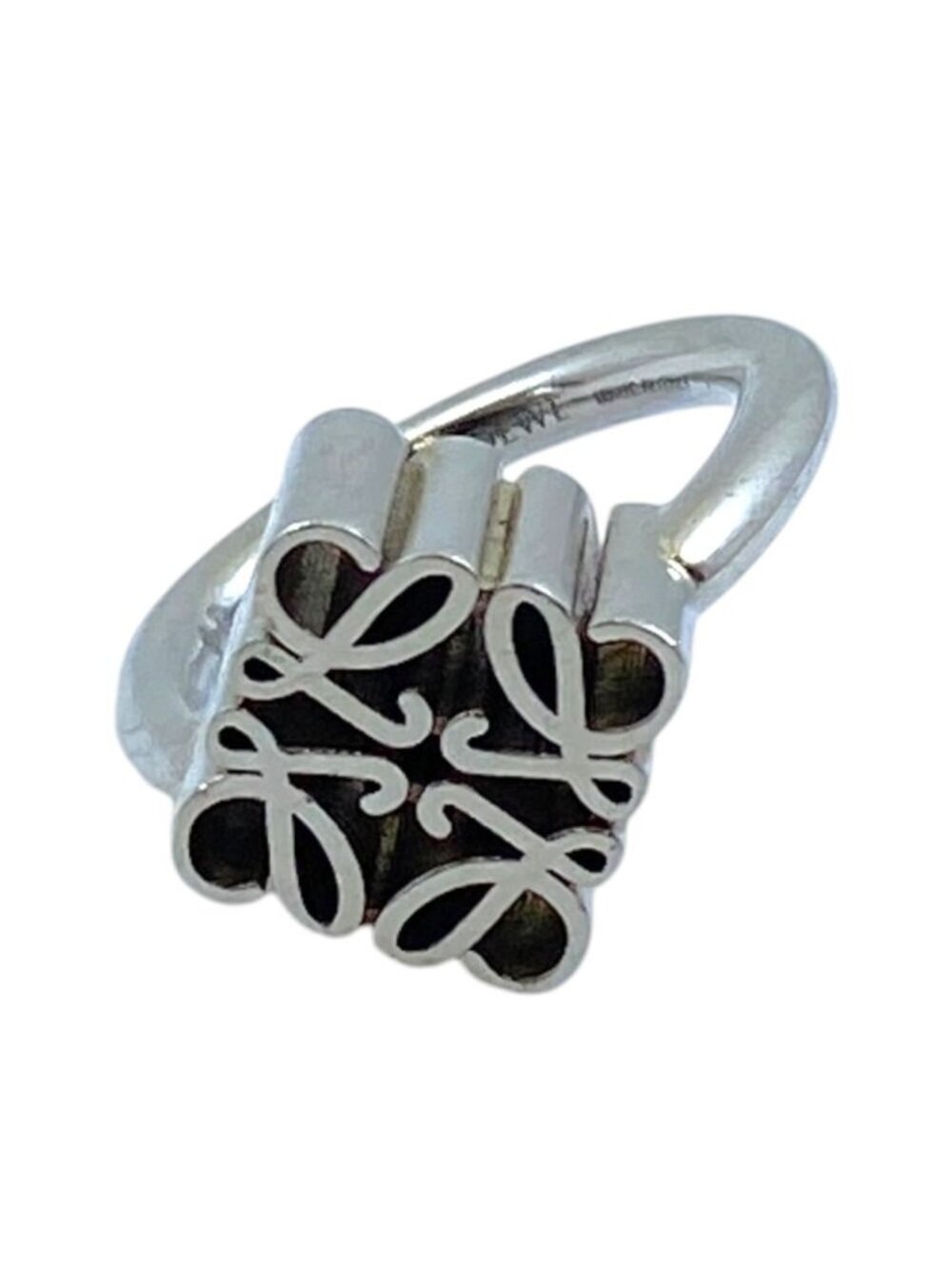 Loewe Single Anagram Ring Cube Silver Mode Accent